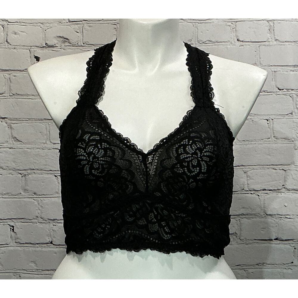 Torrid Women's Black Unlined Lace Racerback Bralette (Size 1)